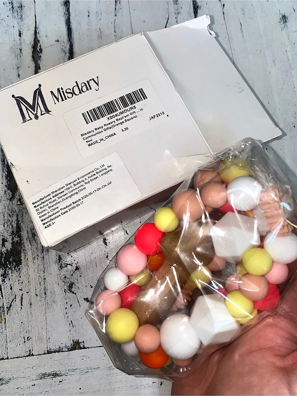 MisDary Baby Rosary Baptism Christening Communion Gifts Multicolor Beaded